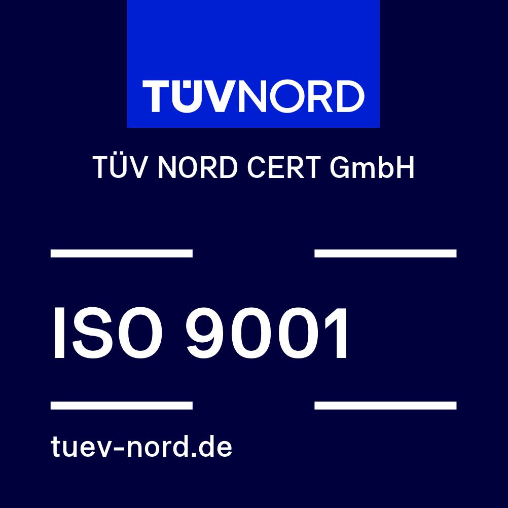 ISO 9001 Certified by TÜV NORD